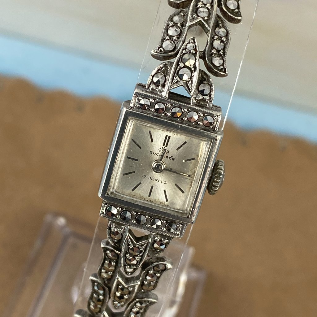 Bucherer Watch Swiss Made In 800 Silver Marcasite